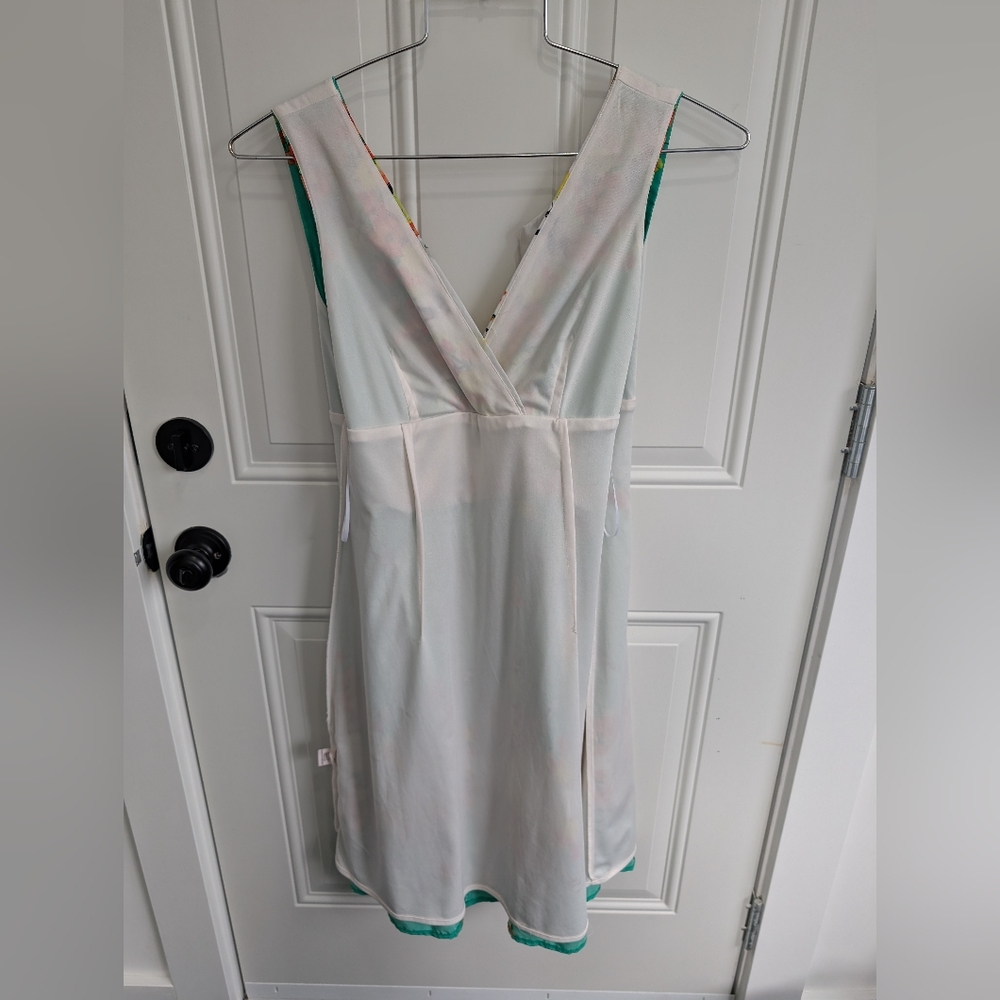 3/$20 Rabbit Rabbit Rabbit Blue Green Sleeveless V-Neck Sundress - Picture 7 of 7